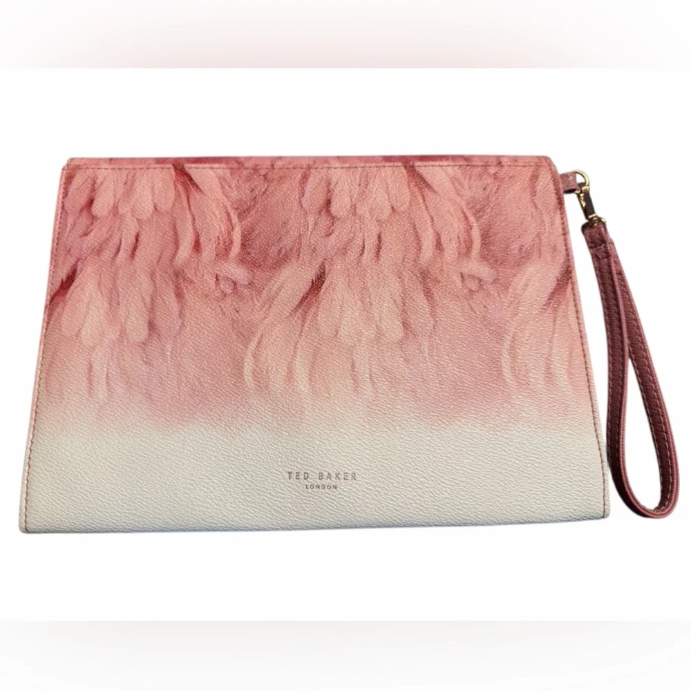 TED BAKER Angel Falls Envelope Pouch Clutch Wristlet BarbieCore Designer RARE
